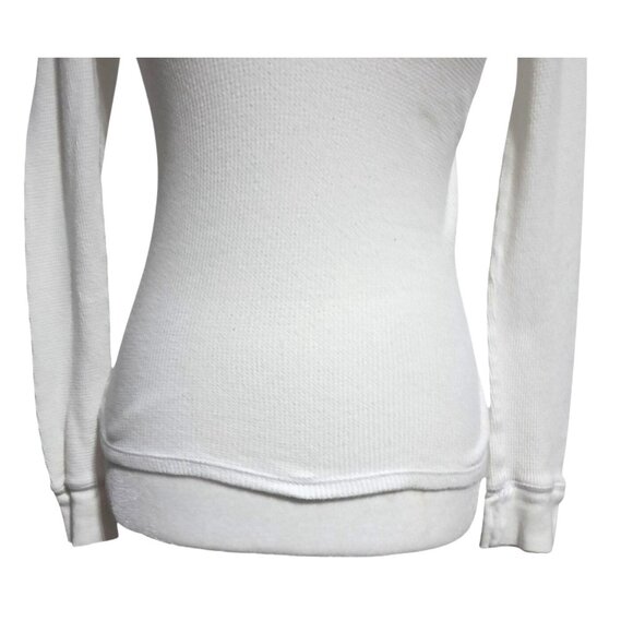 Vintage Y2K Aeropostale White Thermal Hoodie Scoop Neck Butterfly Logo M 2000s A - Picture 5 of 12